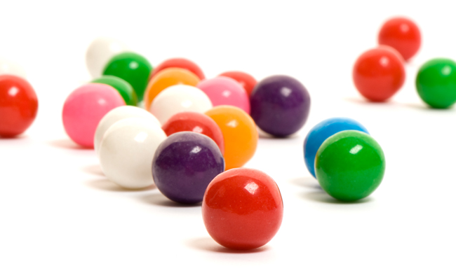 Multi-colored gumballs 